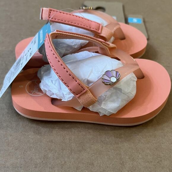 Reef Sandals Kids Toddler Size 5 Peach Parfait Little Charming Seashell CJ4229 - Picture 6 of 11